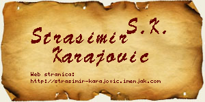Strašimir Karajović vizit kartica